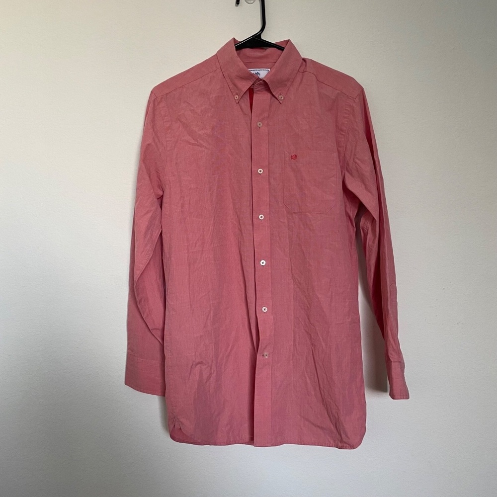 Southern Tide Button Down Cotton Shirt Men's SM Red Preppy Coastal